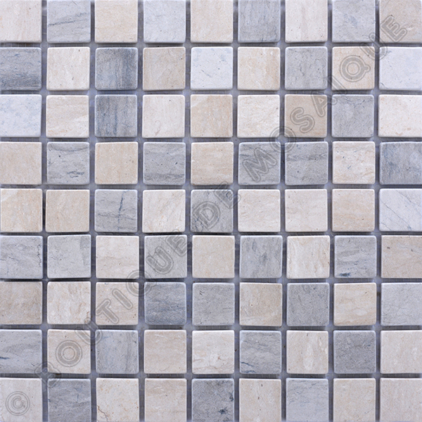 MM3017 Mosaïque thala beige thala gris damier